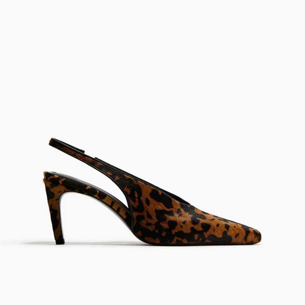 H&M Premium Selection A/W 2025 Leopard Print Heeled Leopard Slingbacks EU38/US7